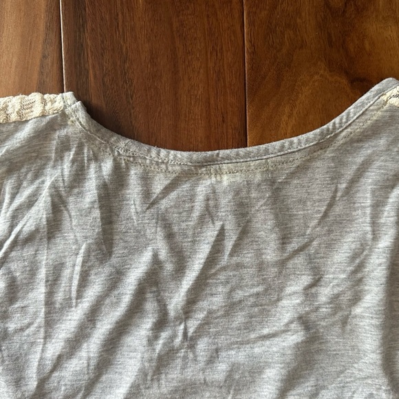 Skylar + Jade Grey Cotton and Cream Lace Tank size 1X - Picture 4 of 4